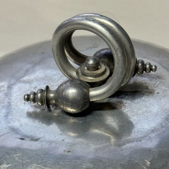 VTG BW BUENILUM Castle Hammered Aluminum Round Covered Dome Butter Cheese Dish - Picture 3 of 12